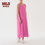 無(wú)印良品（MUJI）IDEE 女式  棉平織 無(wú)袖連衣裙 GAC65C3S 長(zhǎng)裙裙子多巴胺 玫粉色