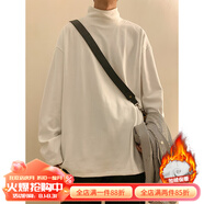 杜小閑 德絨半高領(lǐng)插肩長袖t恤男士春秋季復(fù)古保暖重磅衛(wèi)衣男冬季加絨內(nèi)搭打底衫外套 HD1438 白色 2XL