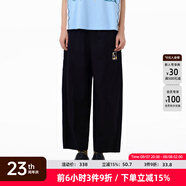 幻走（MOVEUP）2025夏季新款.FUN系列純棉丈根腰頭織嘜休閑直筒褲女 黑色 M