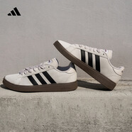adidas「面包鞋」GRAND COURT BASE 00s休閑低幫板鞋男女阿迪達(dá)斯   灰色/黑色/醬紫   42