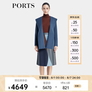 PORTS寶姿商場(chǎng)同款秋冬新款女裝大衣LD9C075QZW024 翠雀藍(lán) M (6)