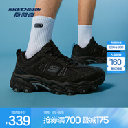 斯凱奇（Skechers）【成毅同款】云野 | 登山徒步鞋戶(hù)外男女款抓地防護耐磨網(wǎng)布透氣 男款-全黑色/BBK 41