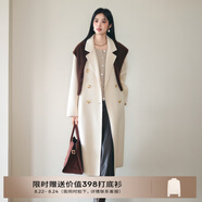伊芙麗【鎮(zhèn)店爆款】伊芙麗高智駝絨真絲氣質(zhì)高級雙面羊毛大衣女冬季外套 米色 預(yù)售[9月6日]發(fā) S 90-115斤