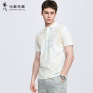 與狼共舞（DANCING WOLVES）【印花】不易變形翻領(lǐng)短袖T恤男2025夏季新款Polo衫 米白801 M 170/88A