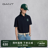 GANT/甘特25年新款夏季男士簡約打底衫時尚撞色短袖T恤翻領POLO衫 482-藏青色 藏青色 L