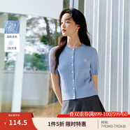 茵曼（INMAN）毛衣女POLO領(lǐng)2025春季套頭針織衫女裝新款通勤長(zhǎng)袖毛衣上衣 天藍(lán)色-18525474 S