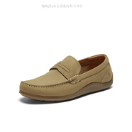 暇步士（Hush Puppies）春簡(jiǎn)約英倫范樂(lè)福鞋一腳蹬男休閑皮鞋 卡其色 38