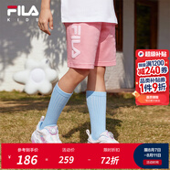 FILA斐樂童裝兒童短褲2025年夏季新款男女中大童休閑運(yùn)動(dòng)五分褲潮 芍藥粉-LP 120