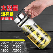 皇家洛克 ROYALLOCKE定制雙層玻璃杯泡茶杯子智能耐熱帶過(guò)濾網(wǎng)商務(wù)車(chē)載辦公 【送杯套】本色2000ml