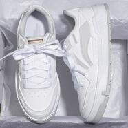 李寧板鞋女款2025新款厚底百搭小白鞋淺口透氣平底潮流休閑鞋女鞋 標準白/川石灰 39