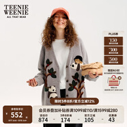 Teenie Weenie小熊女裝簡(jiǎn)約開(kāi)衫女冬季時(shí)尚休閑萌趣舒適慵懶毛衫女 中灰色 S (160)