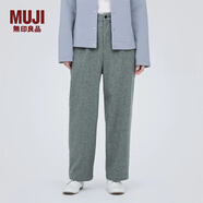 無(wú)印良品（MUJI）女式 彈力起毛 抽褶褲 休閑西褲長(zhǎng)褲子春秋款 BE1P0C3A 灰色 M (160/66A)