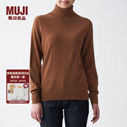 無(wú)印良品 MUJI 女式  天竺 高領(lǐng)毛衣 女款黑色長(cháng)袖針織衫秋冬毛衫BAG05A0A 磚紅色 XL