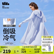 蕉下（beneunder）防曬衣女防紫外線夏季薄款防曬服女士披肩服短外套 純凈藍/升級長款