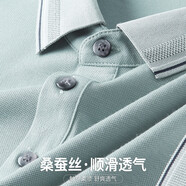 杉杉（FIRS）夏季高檔男士短袖T恤polo衫男 淺綠 3XL