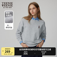 Teenie Weenie小熊春簡(jiǎn)約時(shí)尚美式運(yùn)動(dòng)衛(wèi)衣學(xué)院風(fēng)白色T恤上衣女裝 淺灰色 M (165)
