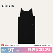 ubras虞書欣同款云棉草本背心裙吊帶睡衣女家居服居家舒適透氣 不帶杯背心裙-黑色 S