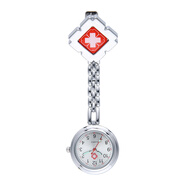 博世源夾子護士表夜光掛表護士用胸表醫生懷表女款護理石英通用考試手表 紅色