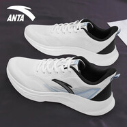 安踏輕便軟底運動(dòng)鞋男鞋2025夏季新款青少年潮流百搭透氣跑步鞋子 象牙白/蒙塵藍/黑 39