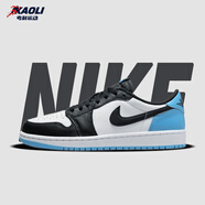 耐克（NIKE）【潮】Air Jordan aj1板鞋男女情侶款低幫耐磨透氣休閑運動籃球鞋 CZ0775/CZ0790-104/黑白藍 39