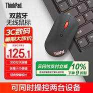 ThinkPad聯(lián)想 雙藍(lán)牙鼠標(biāo) 無線辦公鼠標(biāo) 兩臺(tái)設(shè)備自由切換 小巧便攜 持久長續(xù)航