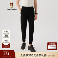 Hush Puppies暇步士男裝秋季基礎(chǔ)款簡(jiǎn)約風(fēng)運(yùn)動(dòng)休閑束腳衛(wèi)褲 097黑色3 38