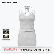 ANN ANDELMAN官方直營(yíng)灰色無(wú)袖修身掛脖包臀短裙假兩件吊帶連衣裙 灰色 S