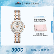 天梭（TISSOT）官旗 瑞士手表小美人系列石英女士腕表送女友七夕禮物 間金色鋼帶 T126.010.22.013.01