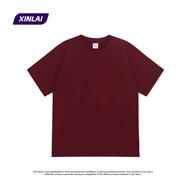 數(shù)碼直噴t恤定制純棉短袖定做diy印圖片logo工作衣服做舊水洗體恤 260G酒紅色短袖 S