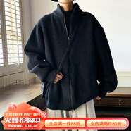杜小閑  開(kāi)衫加絨毛衣男士寬松百搭針織衫秋冬季潮流線(xiàn)衫休閑衣服男外套 ks2200 黑色 L [建議110-130斤]