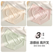 南極人（Nanjiren）冰絲內褲女無(wú)痕高開(kāi)叉不夾臀三角短褲夏季薄款2025新款 B組-波浪高開(kāi)叉-膚色+粉色+綠色( M 【建議80-110斤】