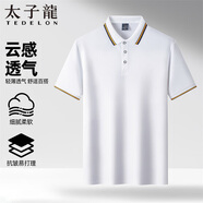 太子龍（TEDELON）短袖T恤男純色polo衫夏季彈力透氣休閑通勤男士半袖衫 白色M