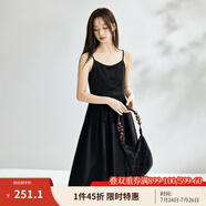 茵曼（INMAN）中式國(guó)風(fēng)盤(pán)扣女裝吊帶背心連衣裙2025夏季新品文藝高級(jí)氣質(zhì)A字裙 午夜黑 XL