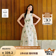 茵曼植物碎花女裝無袖連衣裙浪漫度假風(fēng)寬松2025夏季新品花苞長裙子 杏色【好評返現(xiàn)】 XL