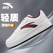 安踏男鞋板鞋黑色鞋子2025秋季新款休閑鞋厚底增高運(yùn)動(dòng)鞋子官方旗艦 象牙白/絳紅色-1 【輕質(zhì)增高】 40