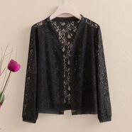 晉影2025夏新款歐若風(fēng)蕾絲披肩外套大碼坎肩鉤花外搭開(kāi)衫女空調衫SLN 099款長(cháng)袖 黑色 XL 建議75-95斤