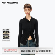 ANN ANDELMAN【明星同款】2025春款不規(guī)則針織衫長(zhǎng)袖開衫 黑色 XS