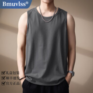 Bmuvlss高端品牌男裝美式坎肩背心男2025夏季純色透氣運(yùn)動健身背心男士 深灰 XL 適合140-160斤