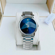 摩凡陀（Movado）情侶腕表新款經(jīng)典博物館系列商務休閑藍表盤一對手表 情人節(jié)禮物 男表2100015