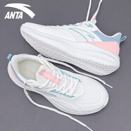 安踏（ANTA）女鞋運動鞋女夏季網(wǎng)面跑步鞋女跳繩體測慢跑鞋軟底休閑旅游鞋子女 白/櫻花粉/蟹殼青 【網(wǎng)面透氣】 36.5