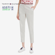Tommy Hilfiger【直筒修身】25新款女裝四季款條紋腰帶彈力九分褲休閑褲