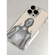 彌靜覓個性朋克風(fēng)中指適用蘋果4/5s手機(jī)殼iPhone6/7/8plus情侶款11/12/1 個性鄙視中指[透明] iPhone8Plus