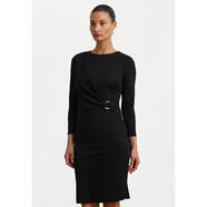 Ralph Lauren女連衣裙修身剪裁禮服JERSEY THREE QUARTER SLEEVE DRESS舒適面 black 均碼 |34