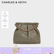 CHARLES&KEITH子母鏈條大容量流浪包托特包單肩斜挎包女包七夕禮物CK2-40671449 CK2-40671539Taupe灰褐色 L