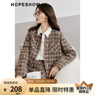 紅袖小香風(fēng)格子短外套冬季2024新款女裝氣質(zhì)減齡顯瘦正肩法式復(fù)古上衣 咖格918 L