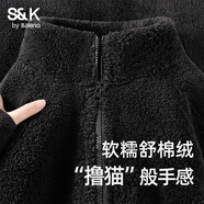 班尼路（Baleno）S&K搖粒絨立領(lǐng)開(kāi)衫毛外套女款2025年春秋季雙面加絨加厚保暖上衣