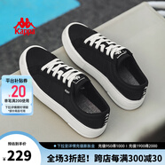 KAPPA卡帕男鞋帆布鞋男運(yùn)動(dòng)板鞋子男夏季新款透氣軟底休閑鞋厚底小白鞋 黑色 42