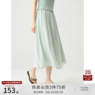 自巧小個子醋酸鹽系襯衫半身裙兩件套女2024春夏新款慵懶漂亮套裝 薄荷曼波半裙 S (3碼)