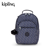 Kipling【七夕禮物】2025春夏新款學(xué)生書(shū)包大容量雙肩包首爾包|SEOUL S-3D藍(lán)米老花