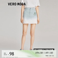 VEROMODA半身裙新款亮片櫻桃暈染感高腰迷你純棉牛仔短 偽善牛仔藍(lán)色-J3G 170/72A/L/R